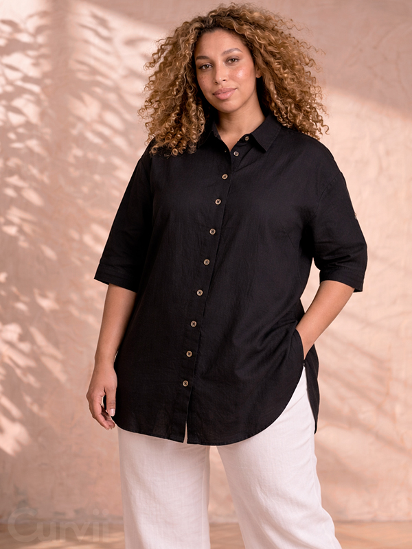 ZH-AMIN - Plus Size Overhemd fra Zhenzi