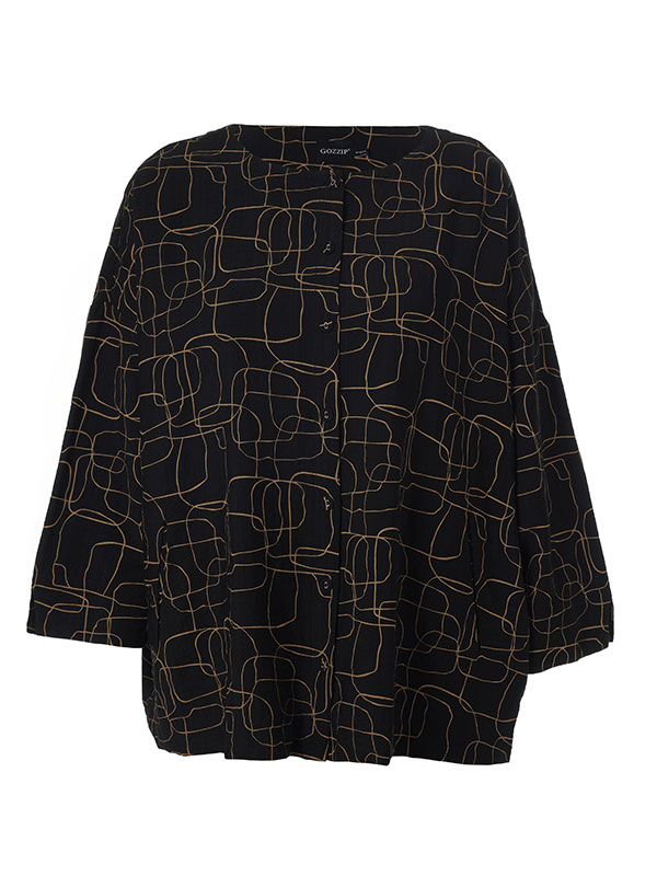 ANNBRIT - Plus Size Overhemd fra Gozzip