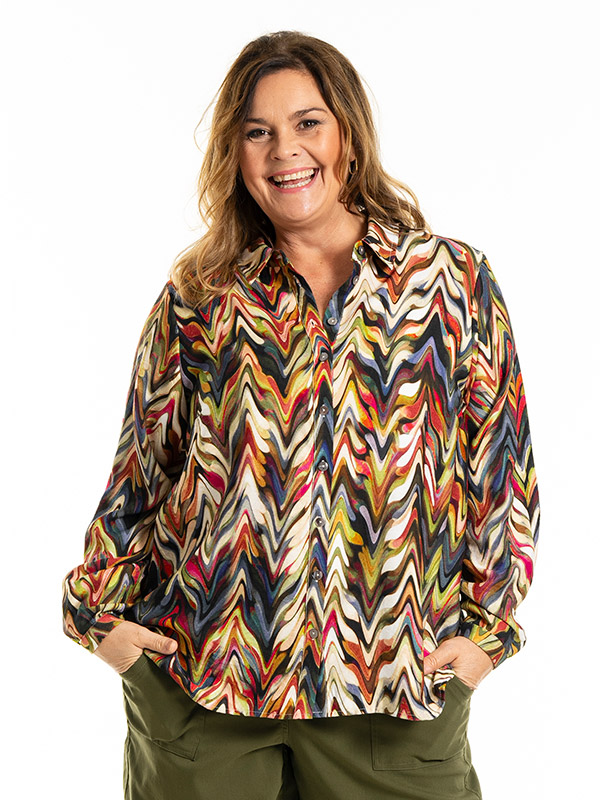 KARINA - Plus Size Overhemd fra Gozzip