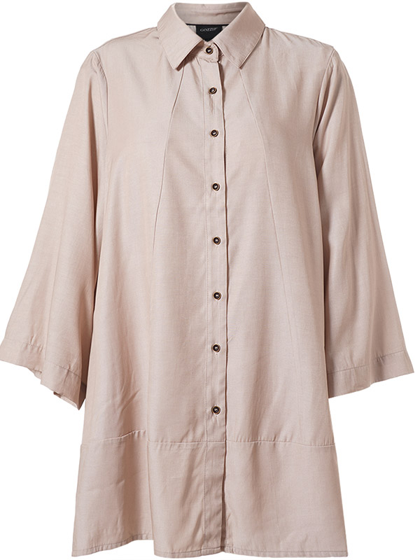 GRUNA - Plus Size Overhemd fra Gozzip Black