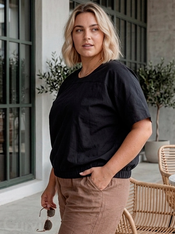 GGEMMA - Plus Size Blouse fra Gozzip Black