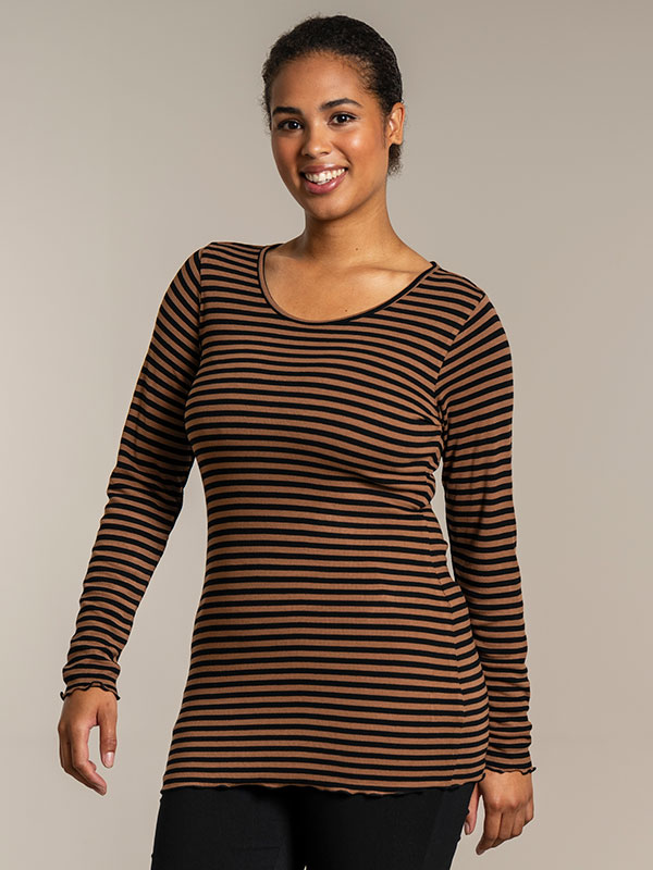 RIB TOP - Plus Size Blouse fra Sandgaard