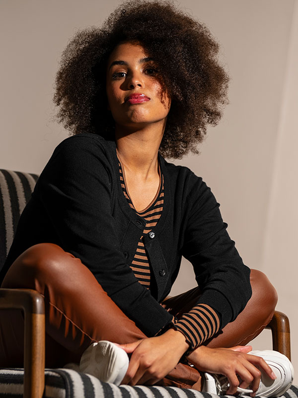 RIB TOP - Plus Size Blouse fra Sandgaard