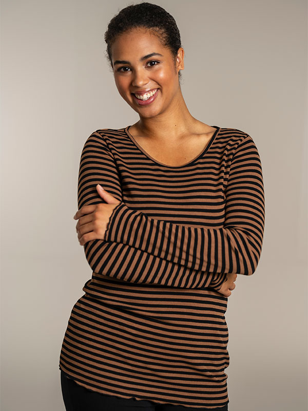 RIB TOP - Plus Size Blouse fra Sandgaard