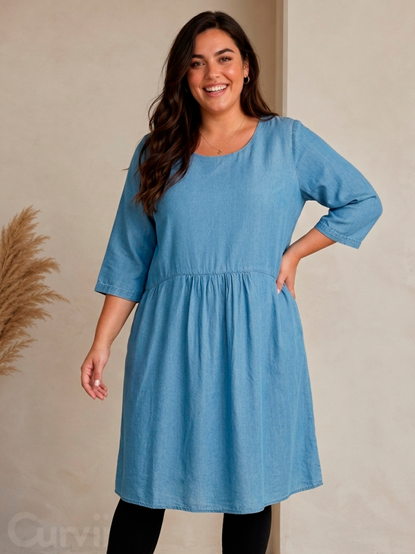 WA-FLORA - Plus Size Jurk fra Wasabi Concept