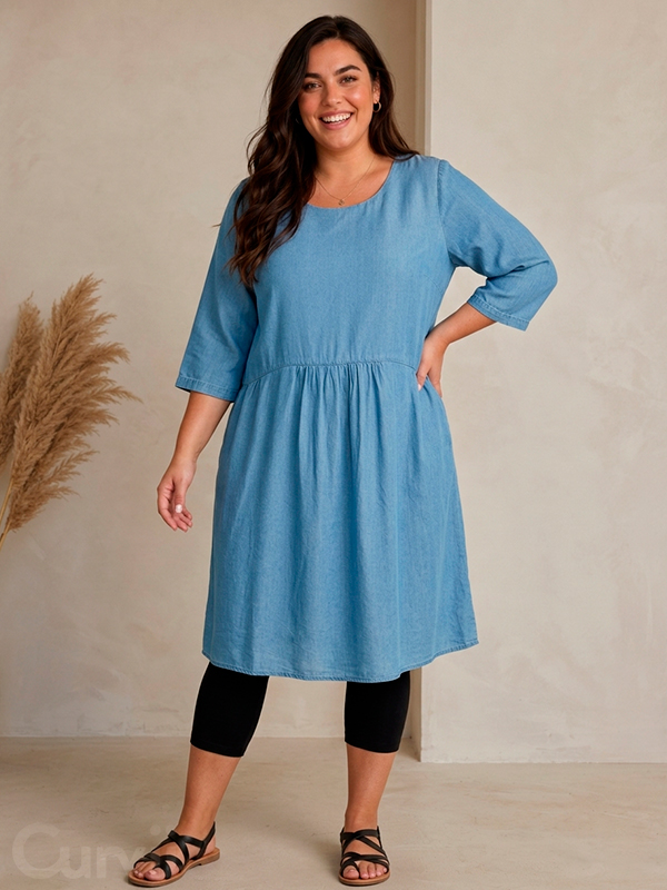 WA-FLORA - Plus Size Jurk fra Wasabi Concept