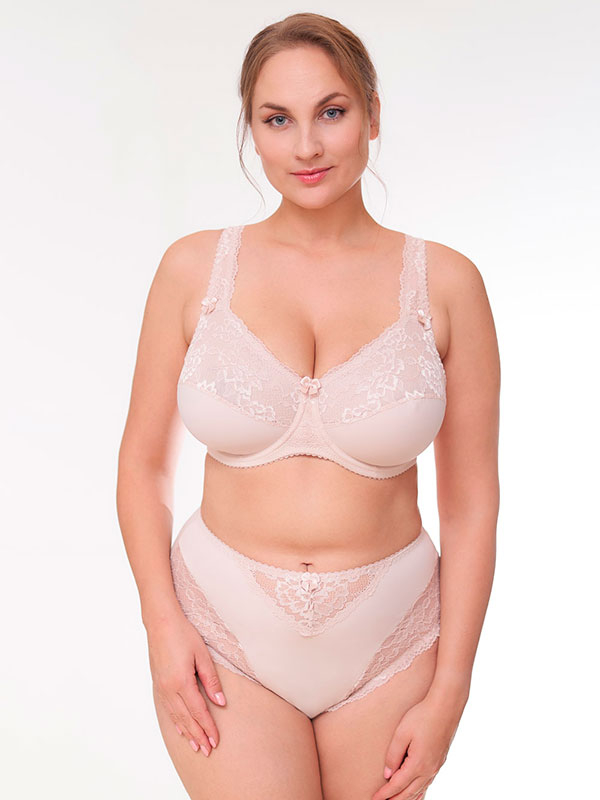 BEATE PLAIN - Plus Size Bh met beugel fra Plaisir