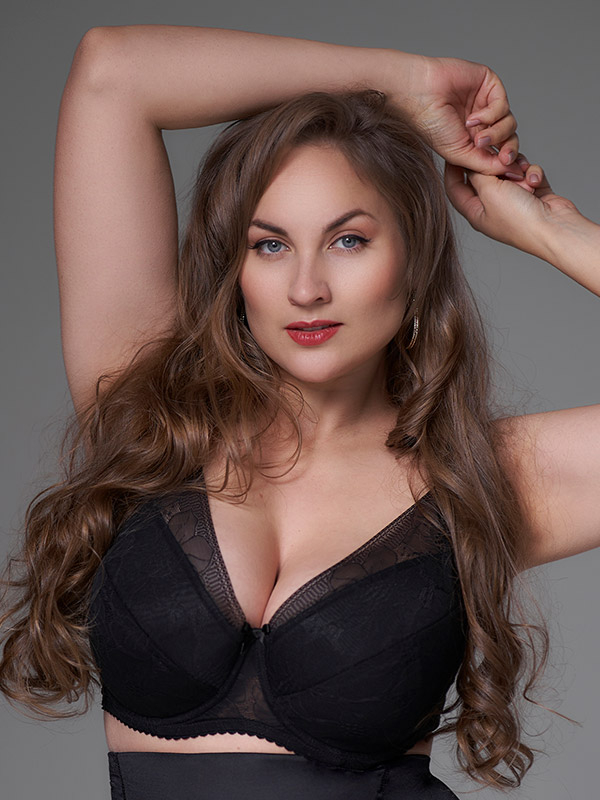 LISA VATTERET PUSH UP - Plus Size Bh met beugel fra Plaisir