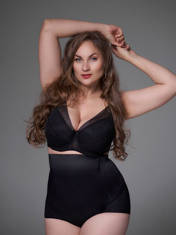 LISA VATTERET PUSH UP - Plus Size Bh met beugel fra Plaisir