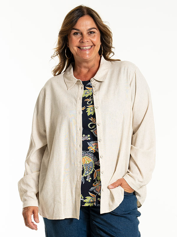 KARINA - Plus Size Overhemd fra Gozzip