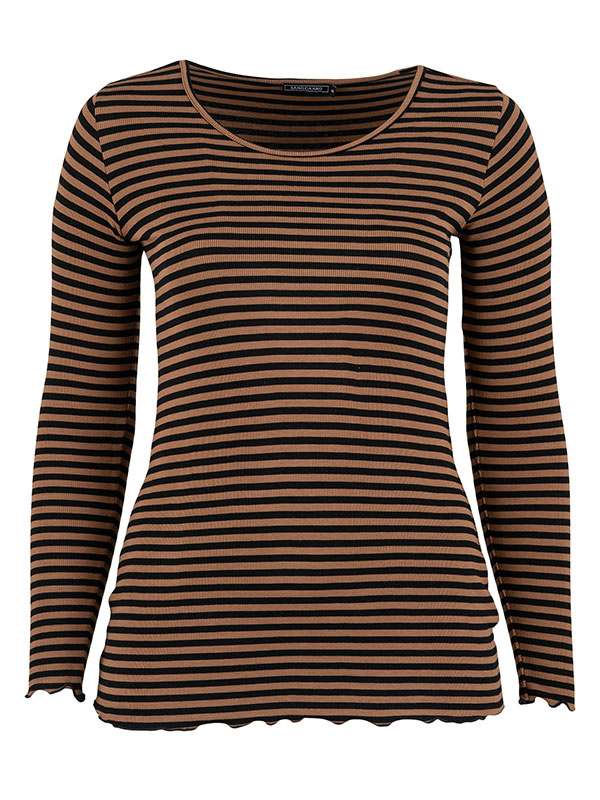 RIB TOP - Plus Size Blouse fra Sandgaard