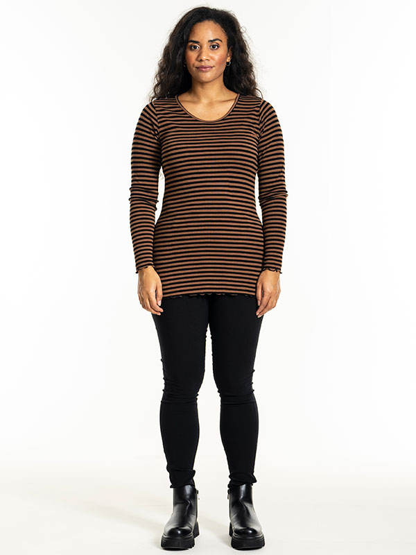 RIB TOP - Plus Size Blouse fra Sandgaard