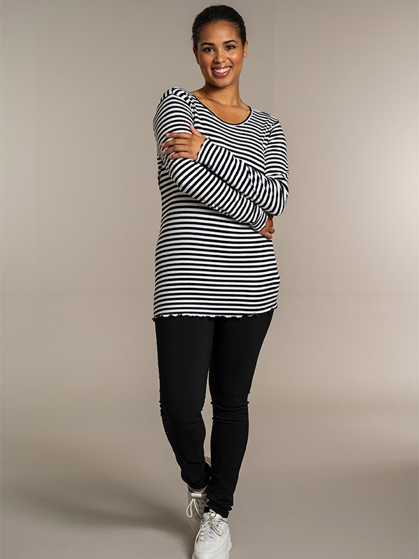 RIB TOP - Plus Size Blouse fra Sandgaard