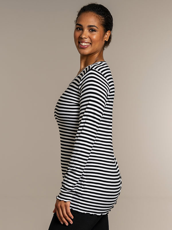 RIB TOP - Plus Size Blouse fra Sandgaard