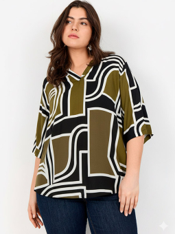 WA-NATALIE - Plus Size Blouse vanaf Wasabi Concept