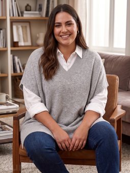 KCANNETT - Plus Size Poncho vanaf Kaffe Curve